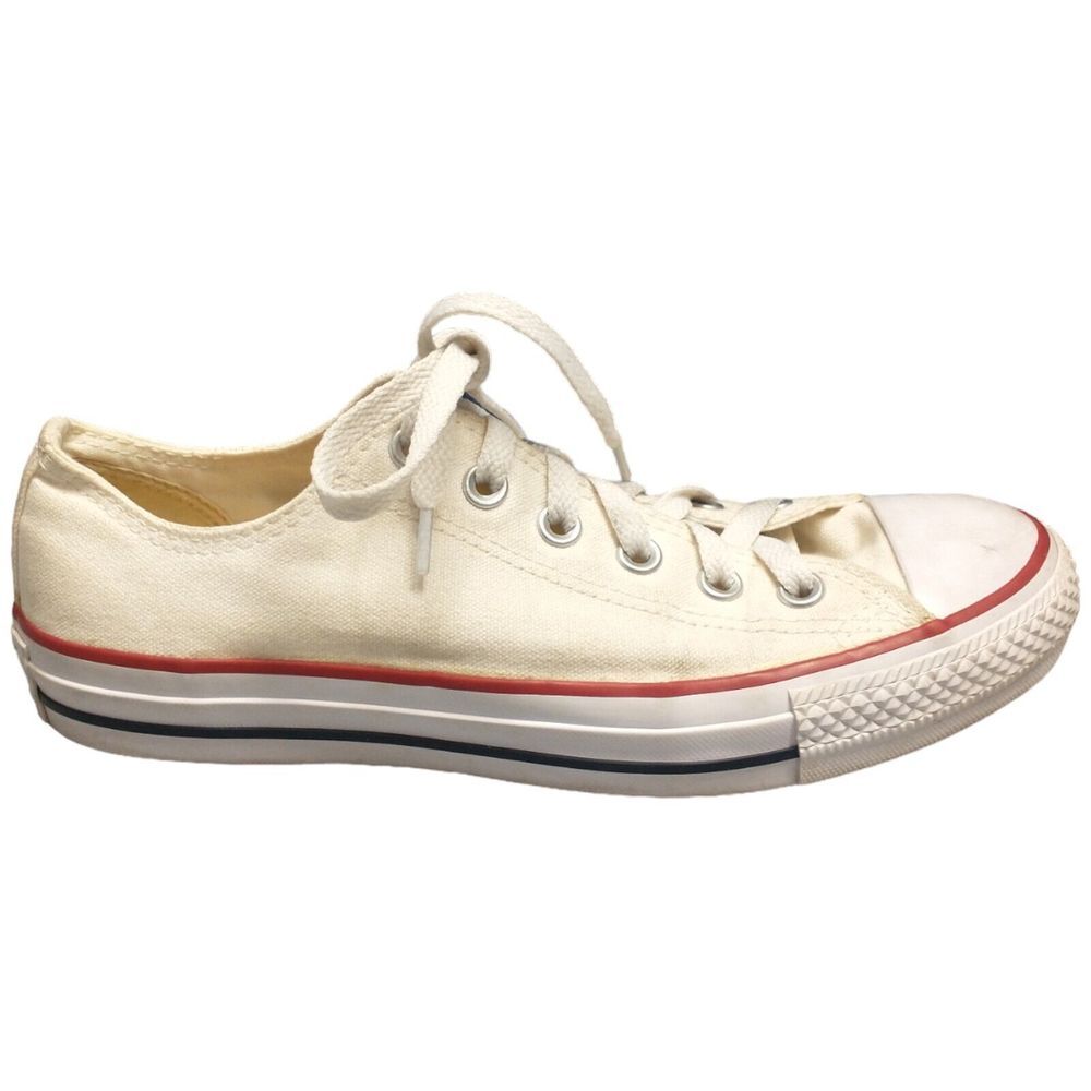 Converse All Star Sneaker Unisex Sz M6.5/W8.5 White Canvas Low Top Lace Up M7652